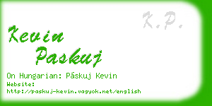 kevin paskuj business card