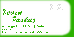 kevin paskuj business card